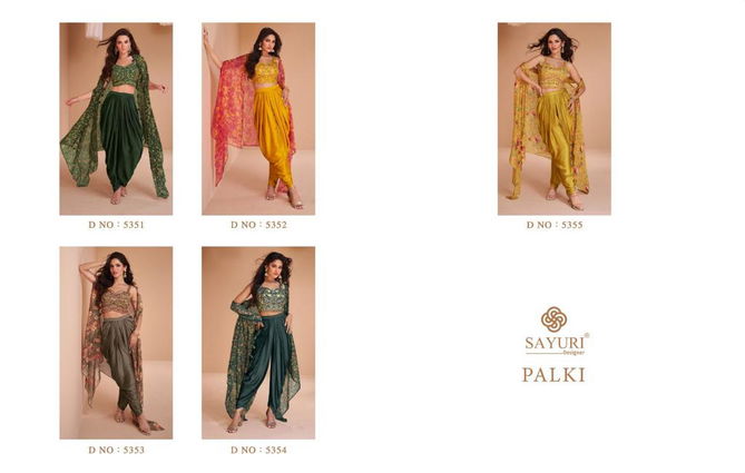 Sayuri Palki Heavy Satin Silk Party Wear Readymade Catalog
